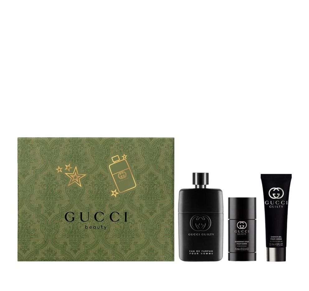 Gucci Guilty Man gjafakassi inniheldur EDP 50ml, showergel 50ml og deospray. Þessi ilmur er kynþokkafullur með meiru!  Hagkaup, 18.949 kr.