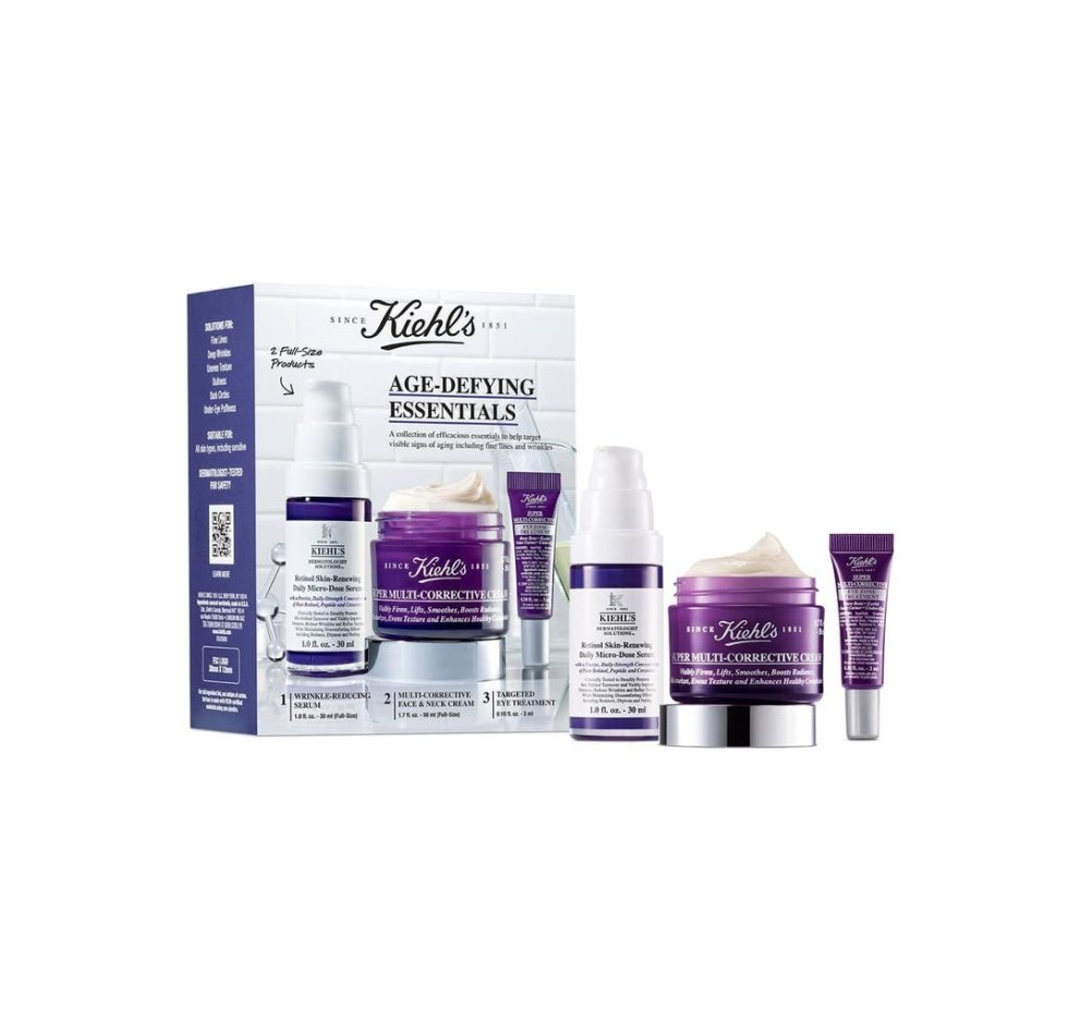 Age-Defying Essentials gjafaaskjan frá Kiehl´s inniheldur þrjár áhrifaríkar vörur sem vinna á öldrunareinkennum. Hagkaup, 14.514 kr.