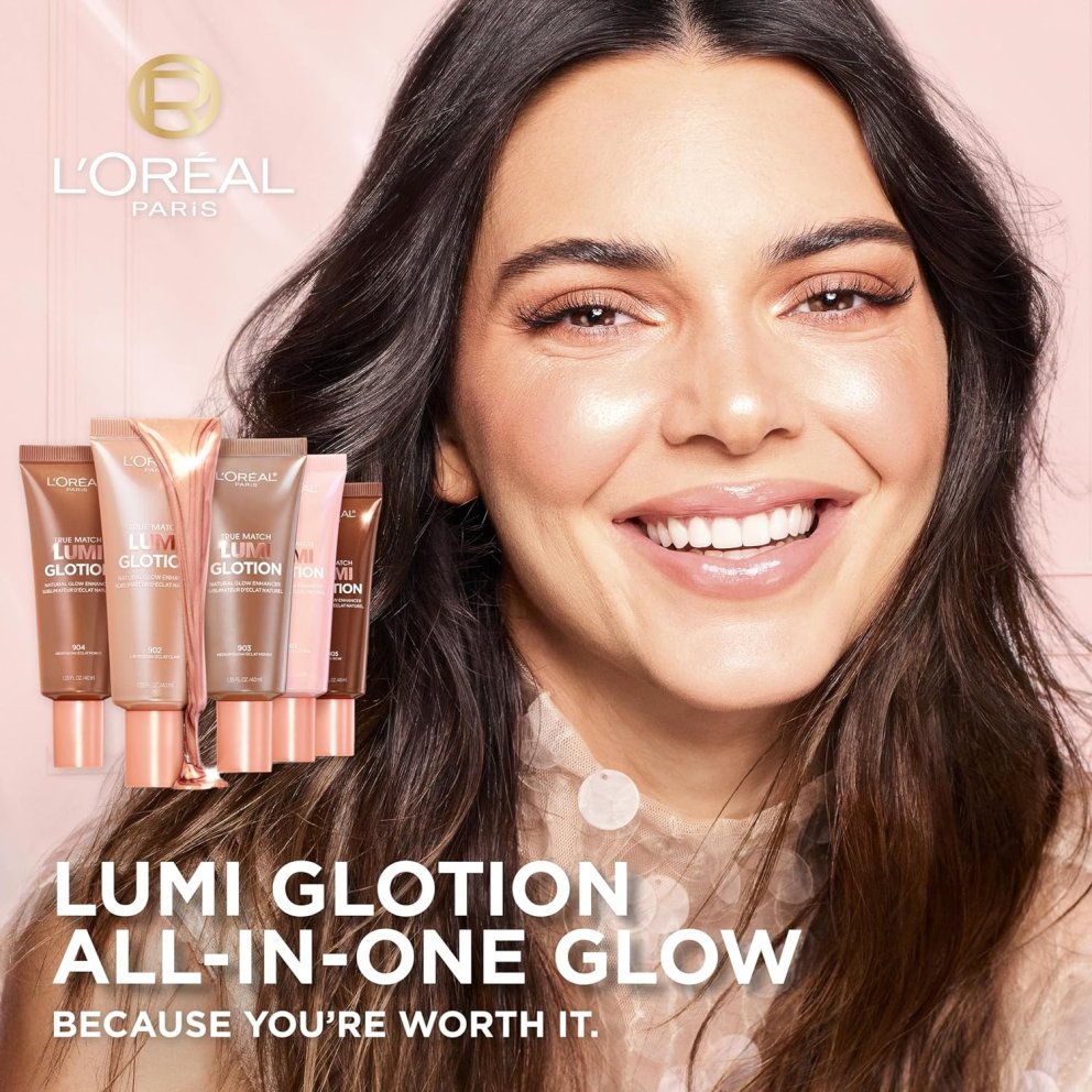 Kendall Jenner er andlit L´Oréal og auglýsir hér Lumi Glotion.